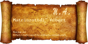 Matriszottó Albert névjegykártya